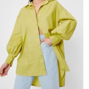 Oversized drop sleeve button down shirt NastyGal